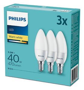 Sada 3x LED Žiarovka Philips E14/5,5W/230V 2700K