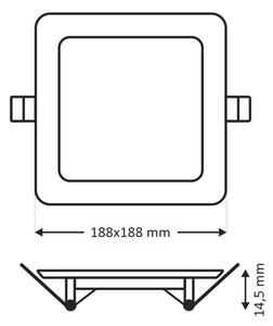 LED Podhľadové svietidlo SQUARE LED/15W/230V 4200K 18,8x18,8 cm biela