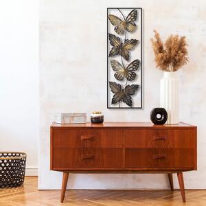 Kovová nástenná dekorácia 100x35 cm Butterfly - Wallity