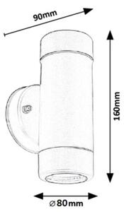 Rabalux 8833 - Vonkajšie nástenné svietidlo 2xGU10/10W/230V IP44