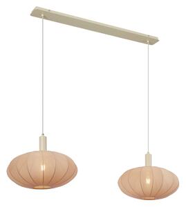 Japandi závesná lampa béžová s látkovým tienidlom 2-svetlá - Bida