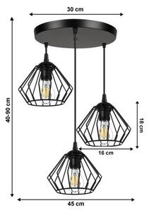 Luster na lanku CEED 3xE27/60W/230V čierna