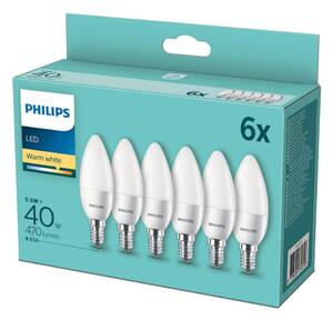 SADA 6x LED Žiarovka Philips E14/5,5W/230V 2700K