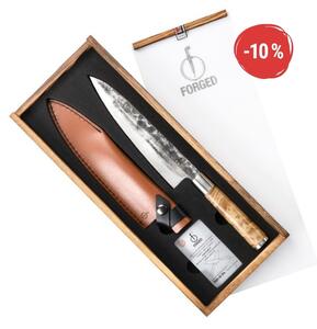 Forged VG10 - kuchársky nôž 20,5 cm s koženým puzdrom