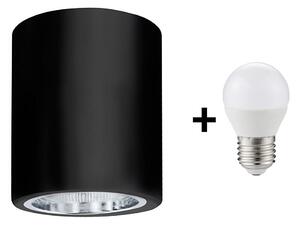 LED Stropné svietidlo JUPITER 1xE27/6W/230V 120x98 mm čierna