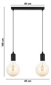 Luster na lanku MIROS 2xE27/60W/230V čierna