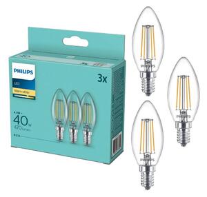 Sada 3 ks LED žiaroviek Vintage Philips B35 E14/4,3W/230V 2700K