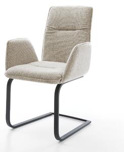 DELIFE Konzolová jedálenská stolička Vinja-Flex tkanina mäkká béžová konzolová jedálenská stolička plochá čierna