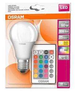 LED RGB Stmievateľná žiarovka STAR+ A60 E27/9W/230V 2700K - Osram
