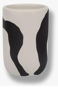 Čierno-biely keramický kelímok na zubné kefky Icon - Mette Ditmer Denmark