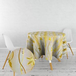 Ervi dekoračný obrus na stôl okrúhly - Sabrina kvety zlato-oranžová
