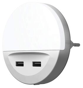 Osram - LED Nočné svietidlo do zásuvky so snímačom LUNETTA 2xUSB LED/13W/230V