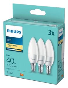 SADA 3x LED Žiarovka Philips B35 E14/5W/230V 2700K