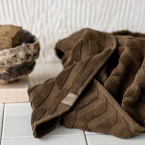 Tmavohnedé bavlnené uteráky v súprave 2 ks 35x55 cm Geo – Mette Ditmer Denmark