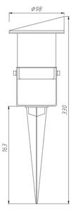 Vonkajšia lampa VILO 1xGU10/60W/230V IP65 čierna