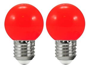 SADA 2x LED Žiarovka PARTY E27/0,5W/36V červená 3000K