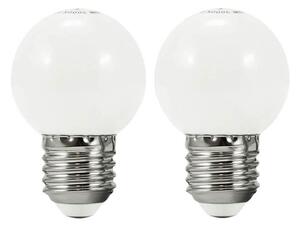SADA 2x LED Žiarovka PARTY E27/0,5W/36V biela 3000K