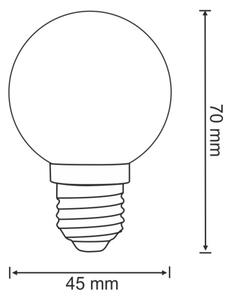 SADA 2x LED Žiarovka PARTY E27/0,5W/36V modrá 3000K