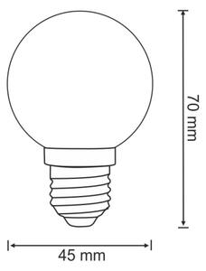 SADA 2x LED Žiarovka PARTY E27/0,5W/36V červená 3000K