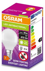 LED Antibakteriálna žiarovka P40 E14/4,9W/230V 4000K - Osram