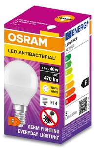 LED Antibakteriálna žiarovka P40 E14/4,9W/230V 2700K - Osram
