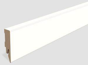 Lišta soklová Egger 58 hranatá "Cubical" L201 MDF fólia Biela pretierateľná 58x14x2400 mm