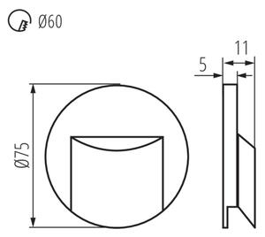 Kanlux 33334 - LED schodiskové svietidlo ERINUS LED/0,8W/12V 3000K čierne