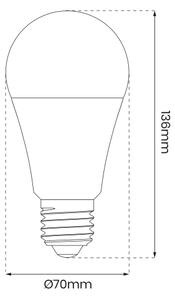 LED RGB Stmievateľná žiarovka A70 E27/11W/230V 2700-6500K Wi-Fi Tuya