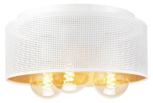 Stropné svietidlo SIRJA PLISADO 3xE27/15W/230V pr. 35 cm biela/zlatá