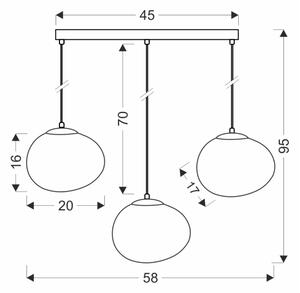 BRILAGI - Závesné svietidlo na lanku PEBBLES 3xE27/40W/230V čierna