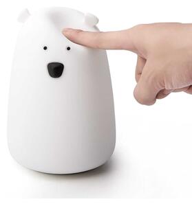 LED RGB Detská dotyková lampička BEAR LED/0,8W/5V biela + USB