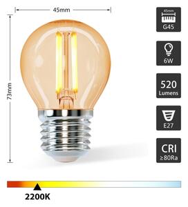 LED Žiarovka G45 E27/6W/230V 2200K - Aigostar