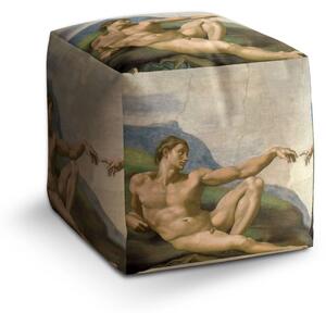 Sablio Taburet Cube Stvorenie Adama - Michelangelo Buonarroti - 40x40x40 cm