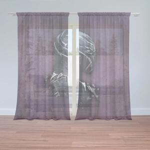 Sablio Záclony BLACK PANTHER z profilu Fialový hmlistý: 2ks 150x250cm