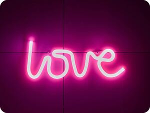 Forever Light Neon LED dekorácia - LOVE, ružová, 3xAA/USB