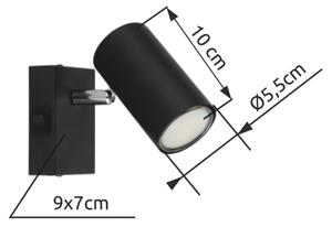 Globo 57911-1B - Nástenné bodové svietidlo ROBBY 1xGU10/25W/230V čierna