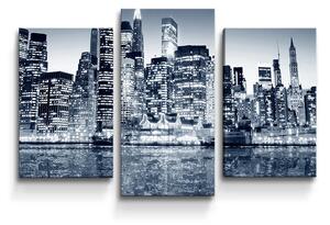Sablio Obraz - 3-dílný Nočný New York - 75x50 cm