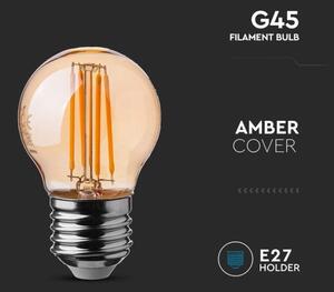 LED Žiarovka FILAMENT AMBER G45 E27/4W/230V 2200K