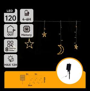 Aigostar - LED solárna vianočná reťaz 120xLED/8 funkcií 3x0,6m 500 mAh IP65 teplá biela