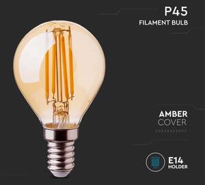 LED Žiarovka FILAMENT AMBER P45 E14/4W/230V 2200K