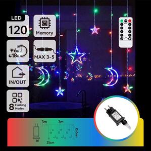 Aigostar - LED RGBY vonkajší vianočný svetelný reťazec 120xLED/6W/230V/8 funkcií 3x0,6m IP44 + DO