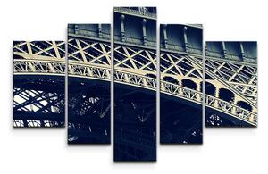 Sablio Obraz - 5-dílný Eiffel Tower - 125x90 cm