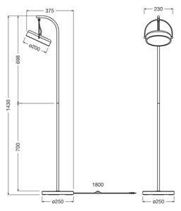 Osram - LED stojacia lampa DECOR PUCK LED/12W/230V CRI 90 čierna