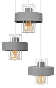 Luster na lanku VOLTA 3xE27/15W/230V pr. 42 cm šedá