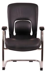 Konferenčná stolička Office Pro VAPOR MEETING - pravá hovädzia koža, chróm Koža F05 čierna