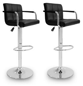 Aga 2x Barová stolička s područkami MR2010 Čierna