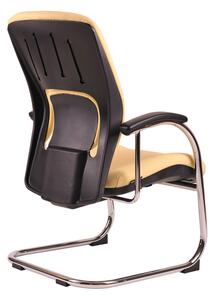 Konferenčná stolička Office Pro VAPOR MEETING - pravá hovädzia koža, chróm Koža F02 béžová