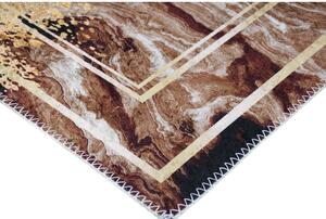 Hnedo-krémový umývateľný koberec behúň 80x200 cm - Vitaus