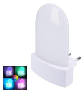 Solight WL910 - LED RGB Orientačné svietidlo so senzorom do zásuvky LED/0,5W/230V