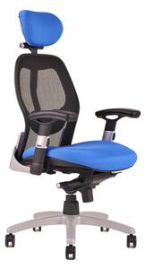 Ergonomická kancelárska stolička na kolieskach Office Pro SATURN – s podrúčkami, viac farieb NET modrá